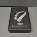 Kakashi 6000mAh Portable Neck Fan Rechargeable, Bladeless Operated Wearable Personal Fan with 3 Speeds, 360Cooling Leafless Hanging Neck Fan Blow Cold Air for Travel Outdoor (White)