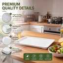 Blushtier 2 Pack Food Storage Container Lid with Stackable Design, 26 x 18 Inches for Catering, Buffets, Bar, Restaurants, Polyethylene (Pe), White