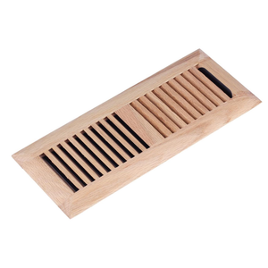 Hardwood Red Oak Floor Register, Drop in Vent Cover, 4x14 Inch with Damper, Unfinished