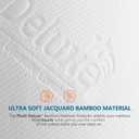 PlushDeluxe Premium Bamboo Mattress Protector Queen Size, Waterproof, & Ultra Soft Breathable Noiseless Washable Bed Mattress Cover for Comfort & Protection - White