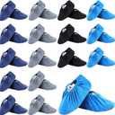 Mepase 20 Pairs Reusable Non Slip Indoor Protectors Shoe Covers Soft Washable Thickened Boot Shoe Covers for Household Office Laboratory, 4 Colors