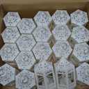 Hortsun 20 Pcs Mini Lantern Centerpiece LED Candles Wedding Decorative for Table Battery Powered Hanging Tealight for Wedding Ramadan Diwali Home Decor (White)