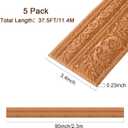 TaoBary 90 x 3 Inch Self Adhesive Flexible Foam Molding Trim Wallpaper Border 3D Sticky Decorative Wall Lines Peel and Stick Wall Baseboard Trim for Home Hotel DIY Decor (5 Roll,Bronze)