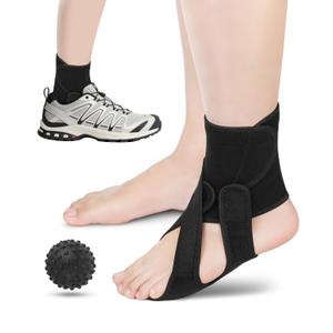 Foot Drop Brace Adjustable Foot Brace for Walking, Ankle Foot Orthosis Provide Foot Drop and Ankle Support, for Walking with Shoes, Socks, or Barefoot, for MS, TBI, Stroke, Use Day & Night, Includes a Massage Ball