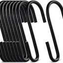20-Pack Black S Hooks for Hanging 2.4 Inch  Small S Hooks Carbon Steel Hangers for Jeans, Kitchen Pots & Plant Hanging  Lightweight 0.88 Inch Opening Holder for Wire Shelving, Towel & Purse
