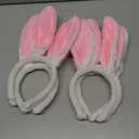 Max Fun 6PCS Easter Bunny Ears Headbands Plush Easter Rabbit Ear Hairband for Holiday Kid's Easter Birthday Halloween Party Favors