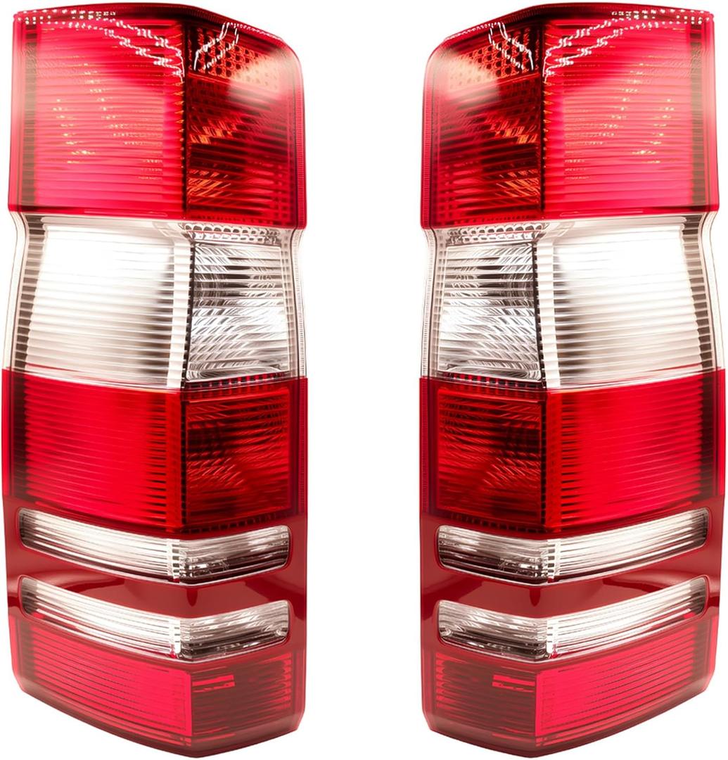 2PCS Tail Light Assemblies for Sprinter W906, Driver & Passenger Side Rear Brake Lamp Replacement for Dodge & Freightliner 2500/3500 Van (Includes Halogen Bulbs)
