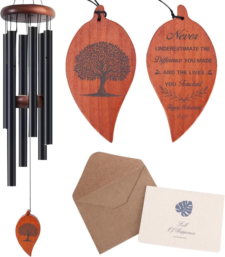HOMIEE Wind Chimes Retirement Gifts, Happy Retirement Gifts for Coworker Colleague Boss Teachers Nurses Friends, Going Away Gifts Retirement Decorations(Retirement Gift)
