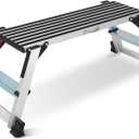Work Platform, Aluminum Step Ladder, 40"12"20" Step Platform Non-Slip, Heavy Duty Folding Work Bench Capacity 330 LBS for Washing Vehicles, Cleaning, Painting, Decorating