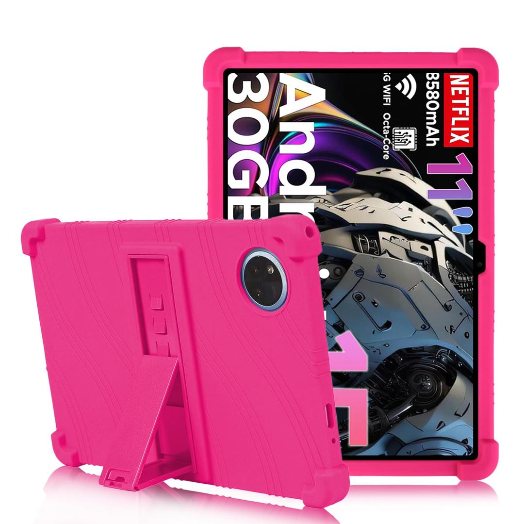ATOOZ for DOOGEE Tab A9 Pro+ Case 11 Inch 2025,Soft Silicone Kids Case for DOOGEE Tab A9+ Plus Tablet with Stand (Black)