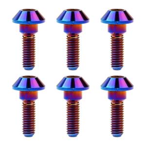 Titanium Motorcycle Brake Disc Bolt Screw M6 x 20 25mm for Suzuki GSXR Yamaha R1 R6 YZF Pack of 6 (Burnt Blue, M6x20mm)