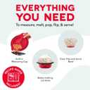 Dash SmartStore Stirring Popcorn Maker - Hot Oil Electric Popcorn Popper with Butter-Warming Tray, Clear Serving Bowl & Measuring Cup - 12 Cups, Red
