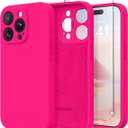 Magnetic for iPhone 13 Pro Max Case, Compatible with MagSafe, [Full Camera Protection][Screen Protector] Silicone Shockproof Protective Phone Case for iPhone 13 Pro Max 6.7", Hot Pink