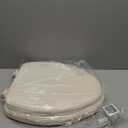 Mayfair Padded Toilet Seat, Cushioned Soft Vinyl over Wood Core Seat, Secure Hinges, Easy Clean, Made in USA, Elongated, Bone