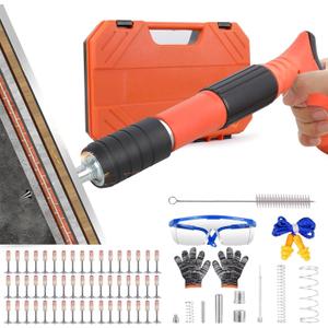 Concrete Nail Gun Kit with 220 pcs Nails, 3 Speed Adjustable Manual Steel Nails Gun Tool, Mini Portable Nail Wall Shooting Machine Fastening Tool for Wall Anchor, Concrete Walls, Fenc, Woodworking