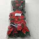 Hotop 6 Pcs Christmas Artificial Poinsettias Florals 19.6 Inch Large Christmas Poinsettia Decorations Red Green Christmas Flower Picks Stem for Christmas Tree Ornament Wreath DIY Xmas Party Decor