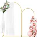 Wedding Arch Backdrop Stand Set of 2 (7.3FT/6FT), Gold Metal Arch Backdrop Stand,Balloon Arch Stand for Wedding Ceremony Baby Shower Outdoor Indoor Birthday Party Graduation Decoration,Gold