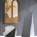2 Packs 3D Wall Panels Peel and Stick | Wall Panels for Interior Wall Decor | Self Adhesive Sound Absorbing Planks | Acoustic Wood Slat Wall Panels | 94.48 * 11.80in | 0.4" Depth | Ebony