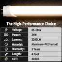 Fluorescent Light Bulbs 48 Inch, T8 LED Bulbs 4 Foot Type A+B, 24W 3200LM 4100K Cool White, F32T8 or F40T12 LED 4FT Replacement, Plug and Play or Ballast Bypass, Double or Single End Powered, 2-Pack