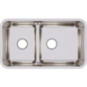Elkay ELUHAQD32179 Lustertone Classic 40/60 Double Bowl Undermount Stainless Steel Sink with Aqua Divide, 36