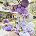 Butterfly Balloons Arch Garland Kit,Light Pastel Metallic Purple Balloons with Lavender Lilac Foil Butterfly for Girl's Birthday Baby Shower Wedding Mother's Day Valentines Party Decorations