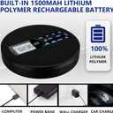 Portable CD Player with Dual Bluetooth, Discman for Car with FM Transmitter, Rechargeable, Dual Speakers and Anti Skip,USB,AUX,LCD Display,Backlit Button,Repeat,10 Speeds