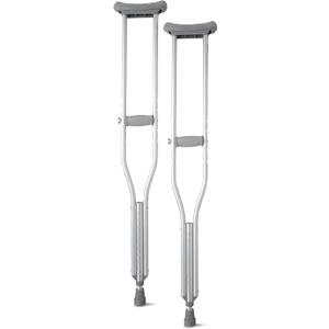 Medline Aluminum Crutches for Kids, Adults & Seniors, Walking Aid, 300 LB Weight Capacity,1 Pair, Fitting 5'2" - 5'10"