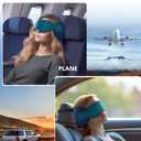Inspireyes Travel Pillows for Airplanes, 360 Head Support for Long Flight, Soft Airplane Pillow with 3D Eye Mask for Sleeping, Stop Bobblehead, Airplane Headrest Gadgets, Light Black