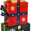 Owlgift Metal Christmas Lighted Decorative Boxes, 6 LED Box Decorations, Presents Boxes w/Ribbon Bows Decorations for Xmas Tree, Yard, Home, Indoor Outdoor Holiday Décor (Golden)