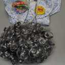 AOTHSO 13 Pieces Old Lady Costume for Kids 100 Days of School Costume with Grey Wig Glasses Cane Necklace for Granny Dress Up (8-10 Years, Light Blue)