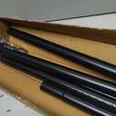 Tension Curtain Rod 51-165In(4.25-13.75Ft), Extra Long Outdoor Curtain Rod No Drilling for Window or Bathroom Patio, Adjustable Spring Shower Rod, Easy to Install Never Rust, Rod Diameter 1.26In-Black