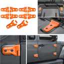 10PCS Door Hinge Cover & Hood Hinge Cover Trim Exterior Accessories for 2018-2024 Jeep Wrangler JLU Gladiator JT 4-Door (Orange)