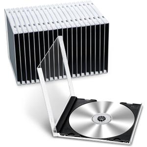 Kigley Jewel Cases Standard Single Clear CD Case DVD Cover Protection Replacement(Black) (Standard 10.4mm)