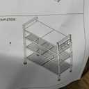 Refrze Shoe Rack for Front Door Entrance, 4 Tier Height-Adjustable Metal Shoe Rack, Sturdy Wooden Top and Tiltable Steel Frame Heavy Duty Shoe Organizer for Bathroom,Bedroom,KitchenInclude Hook