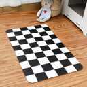 Ralxion Checkered Dog Feeding Mat, Absorbent Mats for Dog Food and Water Bowl, Dispenser, Feeder, Retro Aesthetic Black Checkerboard Pet Placemat for Dogs, Cats, Puppy Accessories, 16" X 24"
