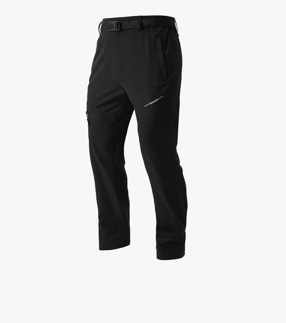 Men's Lightweight Hiking Pants Quick-Dry Waterproof Outdoor Cargo Pants with Stretchable Waist XXL