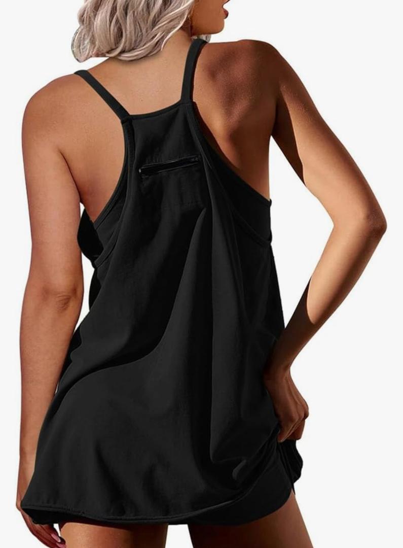 Athletic Rompers For Women Shorts Womens Sleeveless Mini Dress With Built-In Shorts Sundress Short Summer Outfits L