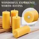 Beeswax Pillar Candles 4 Packs,100% Bees Wax Candles for Home-140 Hours Long Burning for Emergency, Natural Beeswax Candle Bulk for Relax, Pure,Smokeless & Dripless