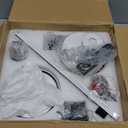 42'' White Ceiling Fans with Lights and Remote, 6 Speed Low Profile Modern Ceiling Fan with Quiet DC Motor for Indoor Outdoor Bedroom Living Room