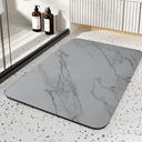 Tulvera Stone Bath Mat | Diatomaceous Earth Quick Drying Shower Mat | Absorbent Non-Slip Bath Mats for Bathroom | Elegant Minimalist Design, Easy to Clean Shower Stone | 24" x 16" (Grey Marble)