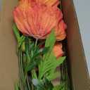 28.3" Orange Artificial Flowers Poppy Flowers 3Pcs Silk Fake Poppy Flowers Real Touch Faux Poppies Spring Flower Long Stem Arrangement with 4 Heads for Party Centerpiece Bouquet Table Home Decoration