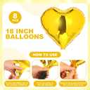 Supervitae 12.6" Valentine 5 Senses Gift Bags for Him or Her with Heart Shaped Balloons and Tissue Papers Ribbons for Birthday Anniversary Wedding Party Decoration(Black,Art)