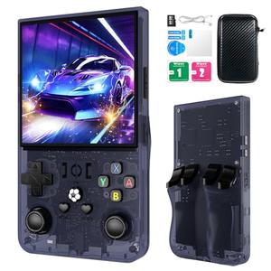 R36MAX Retro Handheld Games Console, Retro Game Console with 4.0 inch IPS HD Screen, Video Game Consoles with 64GB Memory, Portable Gaming Player for Travel, Gift for Teen or Partner, Gray