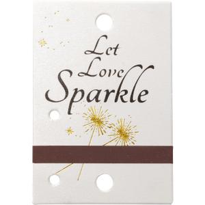 100pcs Gold Foil Hot Stamping Wedding Sparkler Tags with Match Holder and Striker Sparklers Not Included Send-Off,Pearlescent White (White Tags(without Sparkler))