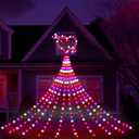 Baquler 12ft Valentines Day Decor Lights 357 LED 8 Modes Plug in Curtain Lights Heart with Arrow String Red Pink White for Home Bedroom Wedding Indoor Outdoor Party Valentines Day Decor