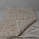 Ultra Soft Luxury Fluffy Faux Rabbit Fur Throw Blanket, Thick Warm Bubble Throw for Bed 150" x 200" Beige