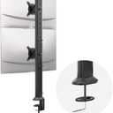 HEMUDU Dual Monitor Articulating Desk Mount Arm Stand - Vertical Stack Screen Supports Two 13 to 34 Inch Computer Monitors with C Clamp