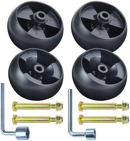NICHEFLAG 4 Pack 734-04155 Deck Wheel Replaces 734-04155, 112-0677 Deck Wheels, 0EM-734-04155, MTD 73404155 Deck Wheel, Cub Cadet 73404155, 72-025 for MTD LT1040, LX500, T1000, T1200 Decks