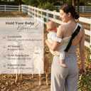 MISSWISDOM Baby Sling Carrier, Toddler Carrier Sling with Double Safety Buckle and Adjustable Shoulder Strap(7-30lbs), Baby Carriers One Size Fits All, Black