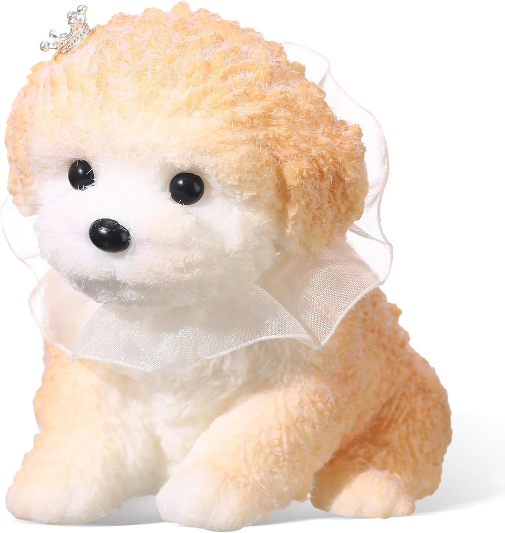 Meooeck Handmade Squishy Dog Stress Relief Large Cute Teddy Squishy Soft Dog Sensory Toys Kawaii Stress Relief for Adults(Milk Coffee Color)